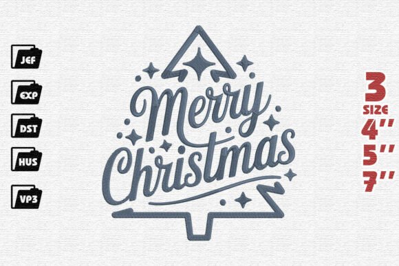 Blue Merry Christmas Typography Tree Design Review