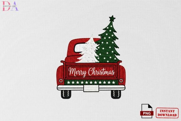 Christmas Truck Tree Embroidery PNG Review