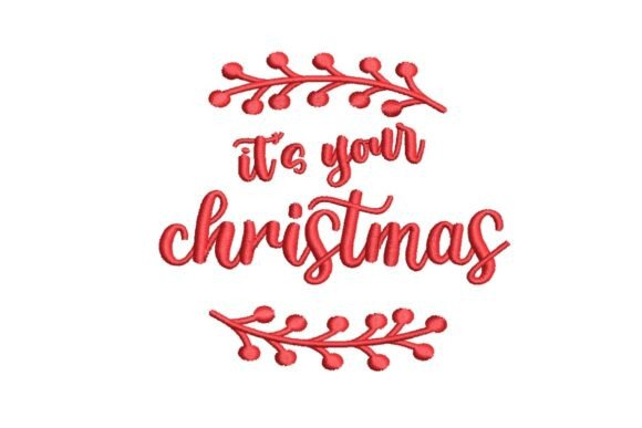Festive Red Typography: An Embroidery Design Review