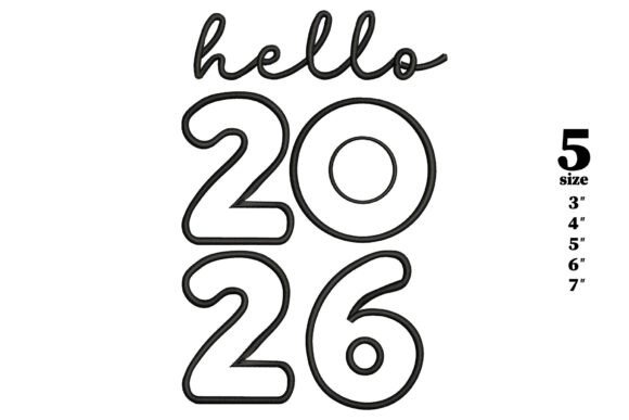 Hello 2026: A Modern Outline Embroidery Review