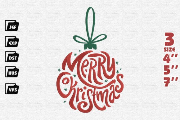Merry Christmas Typography Ornament Design Review