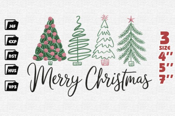 Merry Christmas Whimsical Trees Design Review