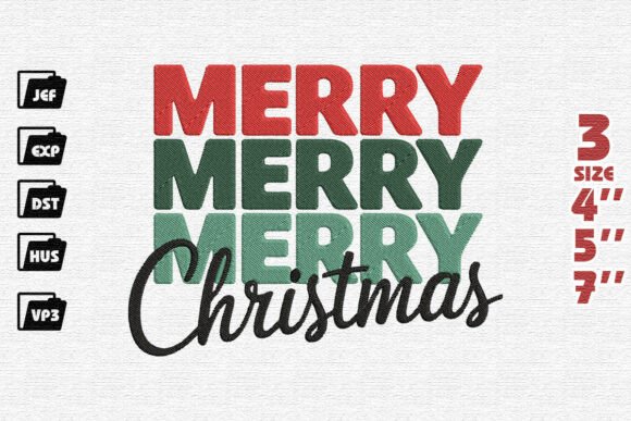 Retro Stacked Merry Christmas Design Review