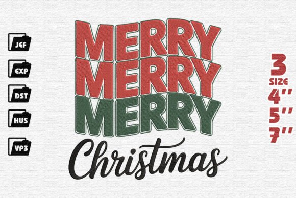 Retro Stacked Merry Christmas Design Review